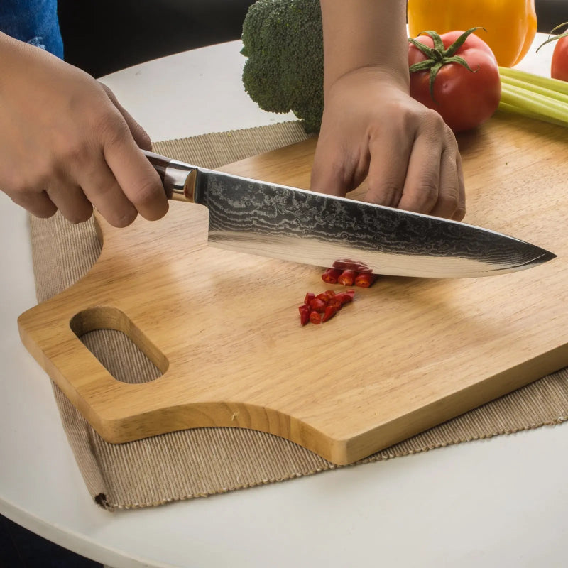 Couteau de Cuisine en Acier Damas Découpe