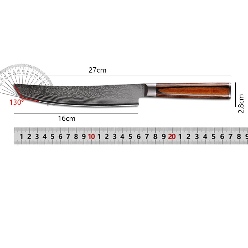 Couteau de Cuisine Forgé Damas Dimensions