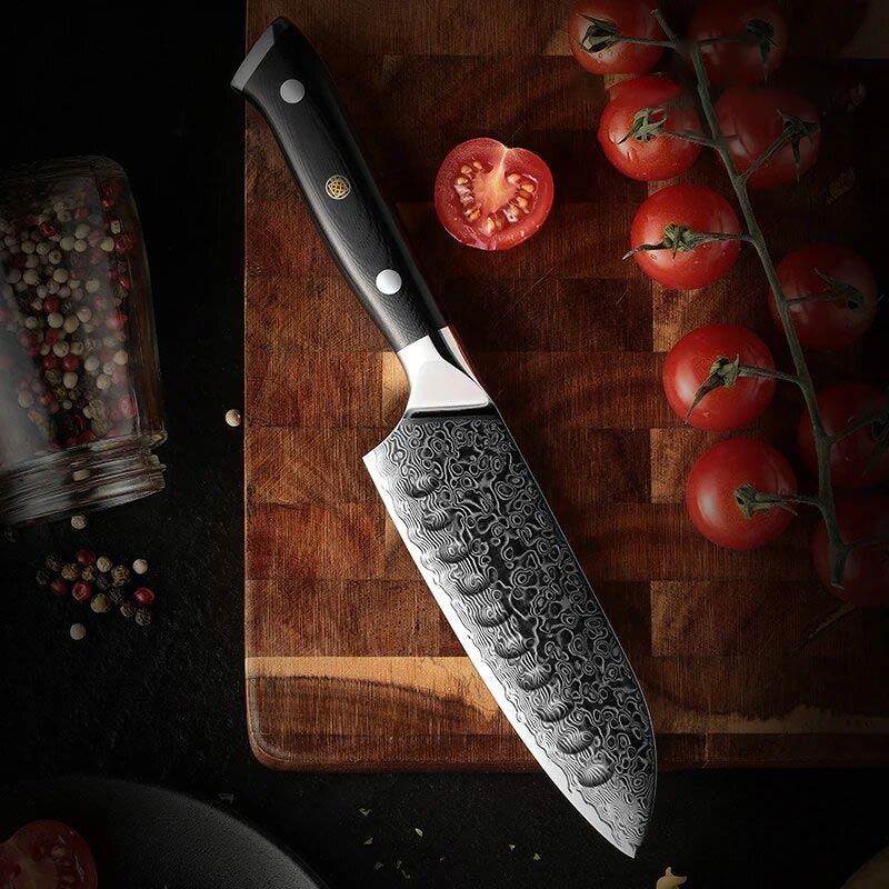 Couteau Damas Mosaïque avec des tomates