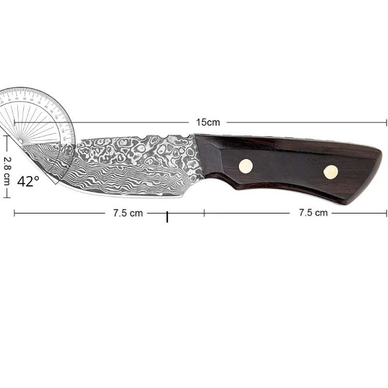 Couteau Droit Damas Dimensions