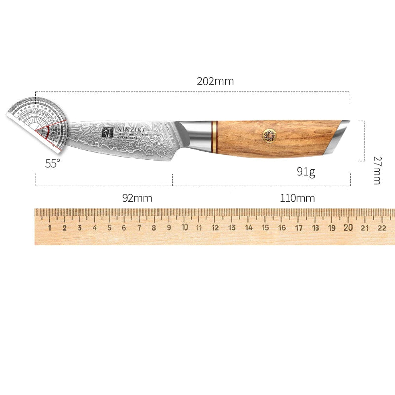 Couteau d'Office Japonais Damas Dimensions