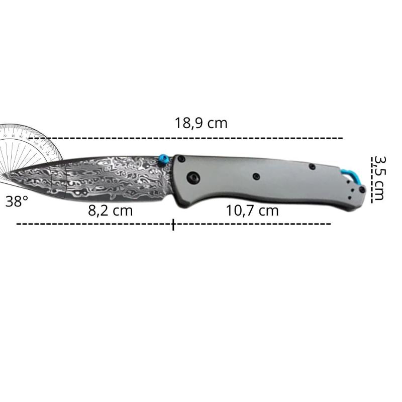 Couteau Pliant Damas Haut de Gamme Dimensions