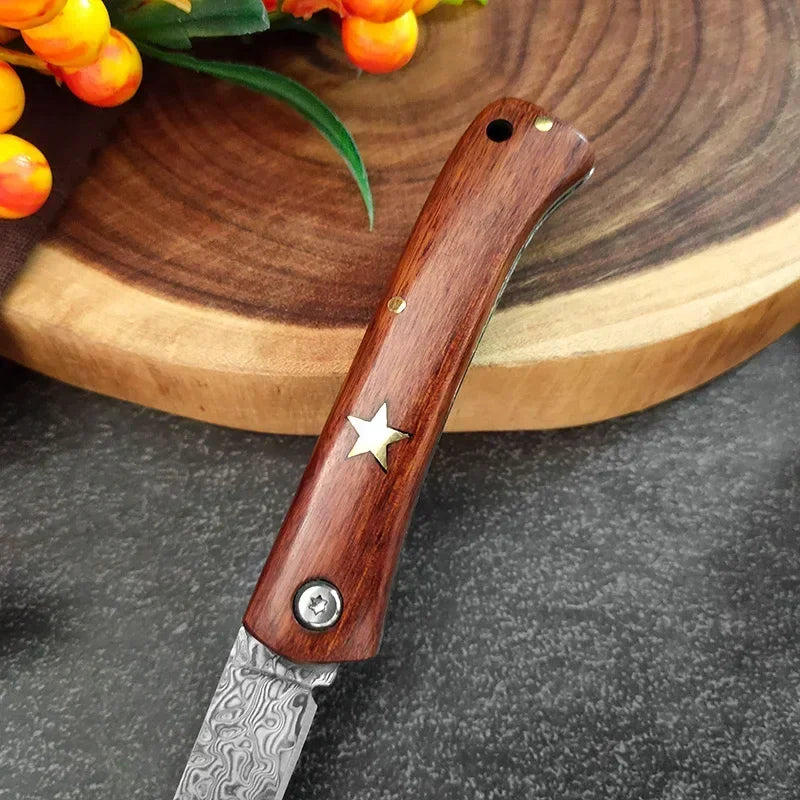 Couteau Pliant Damas Pas Cher manche