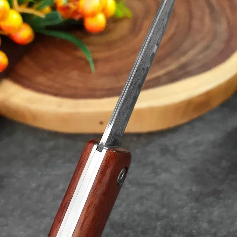 Couteau Pliant Damas Pas Cher vue de dessus