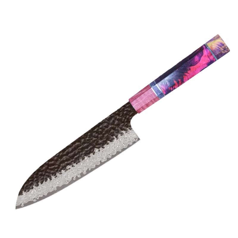 Couteau Santoku Damas Martelé
