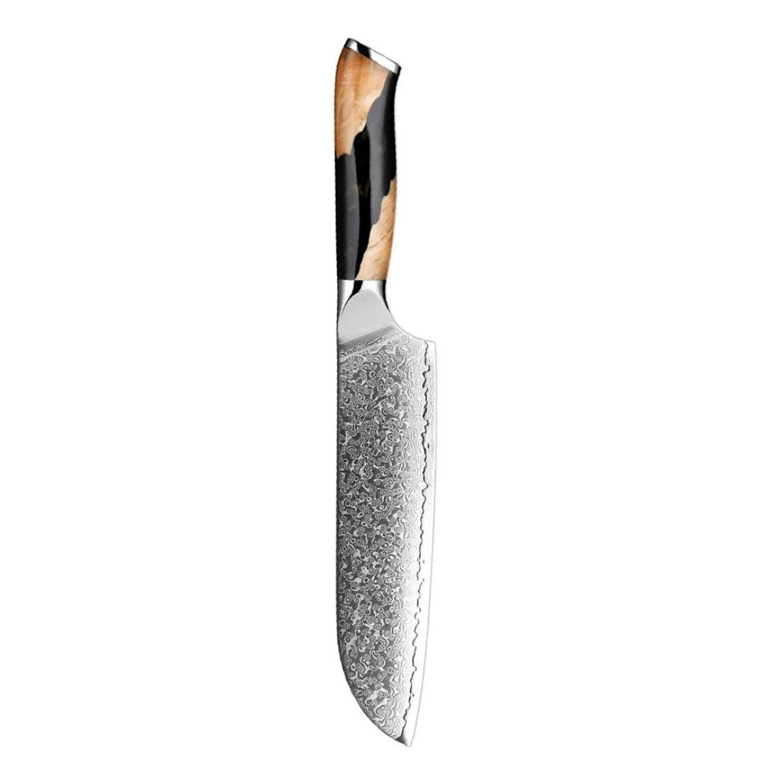 Couteau Santoku Japonais en Acier Damas
