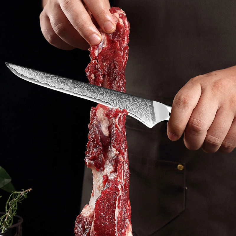 Couteau à Dépecer Damas Découpe Viande