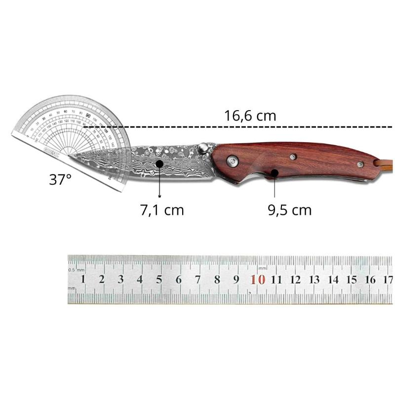 Couteau Acier Damas Pliant Dimensions