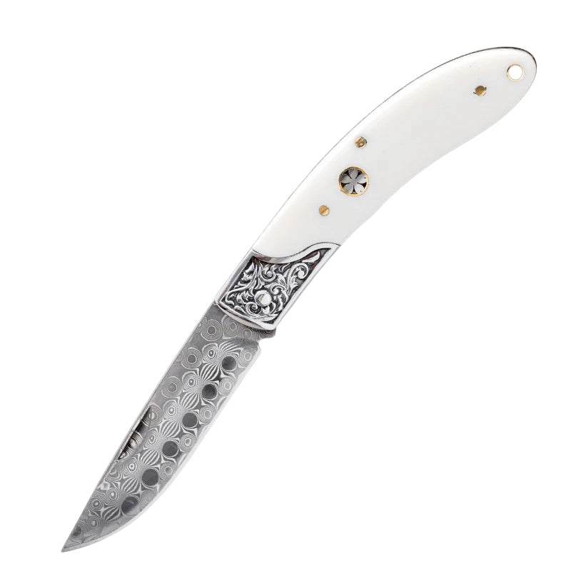 Couteau Berger Damas Os Blanc