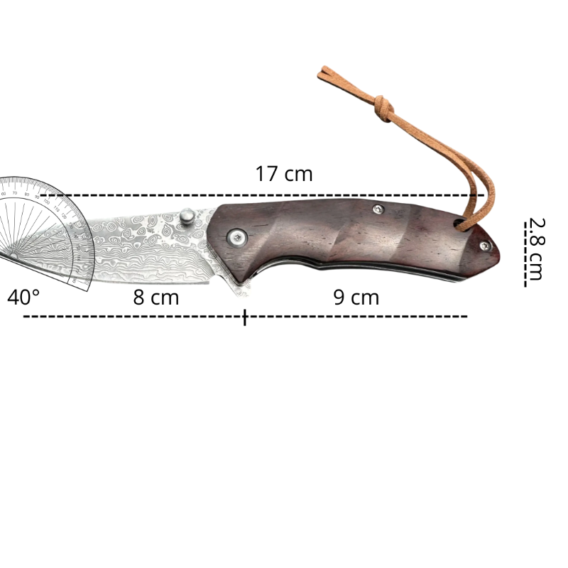 Couteau de Chasse en Acier Damas Dimensions