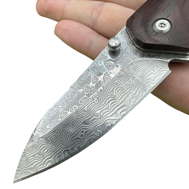 Couteau de Chasse en Acier Damas Lame