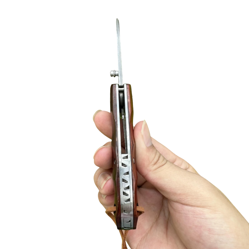 Couteau de Chasse en Acier Damas vue de haut