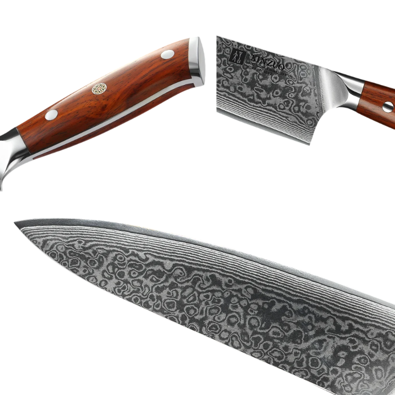 Couteau de Chef en Acier Damas Détails