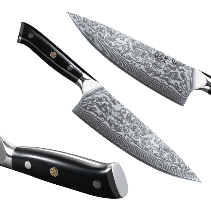 Couteau de Chef Japonais Damas Détails