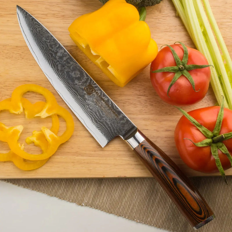 Couteau de Cuisine en Acier Damas Présentation