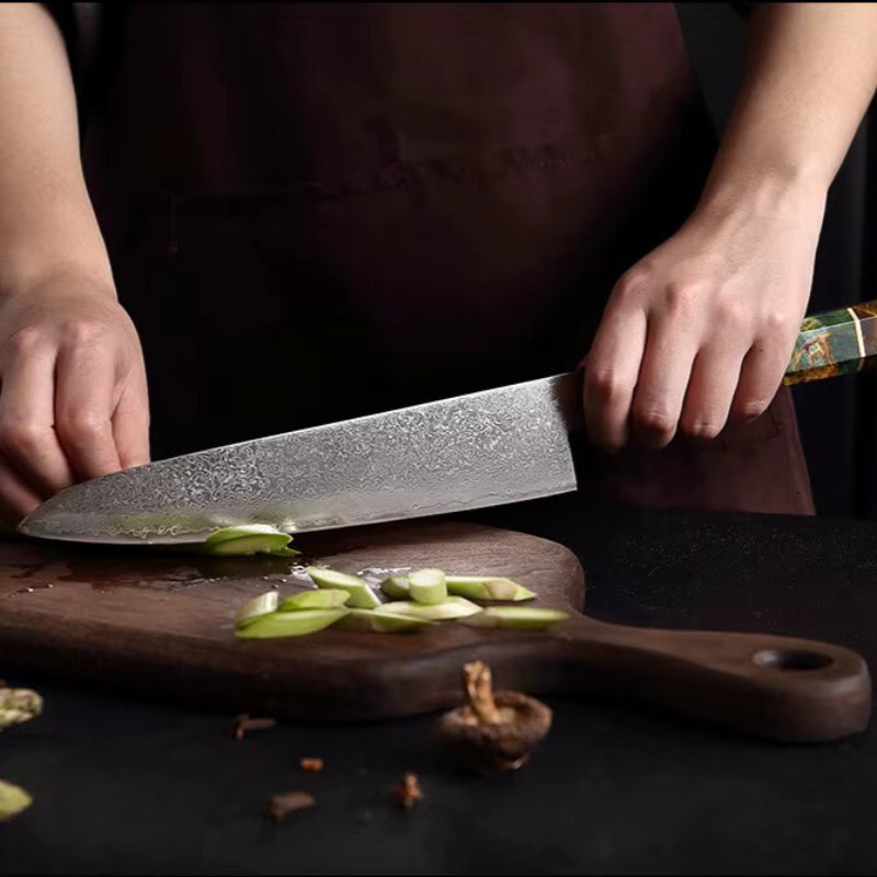 Couteau de Cuisine Japonais Damas Découpe
