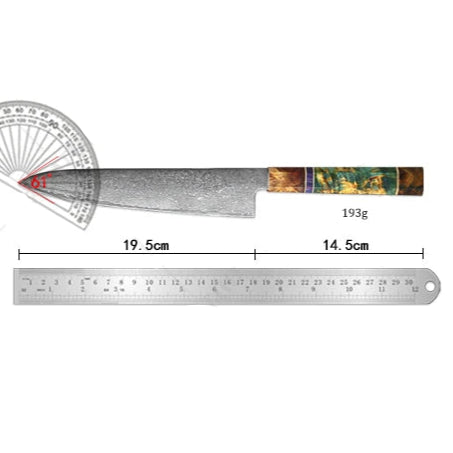 Couteau de Cuisine Japonais Damas Dimensions