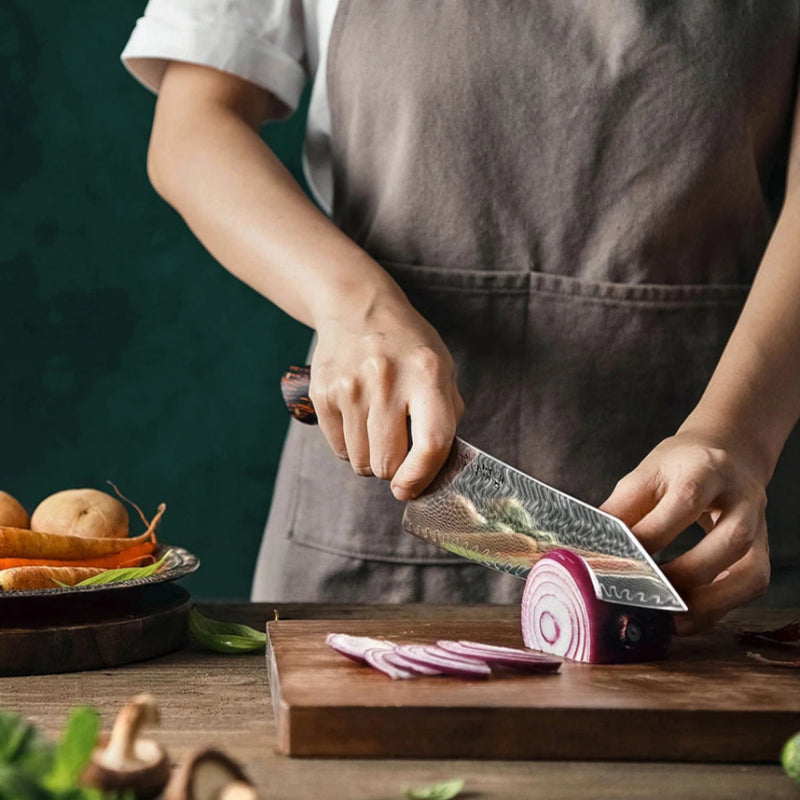 Couteau Damas 512 couches Découpe