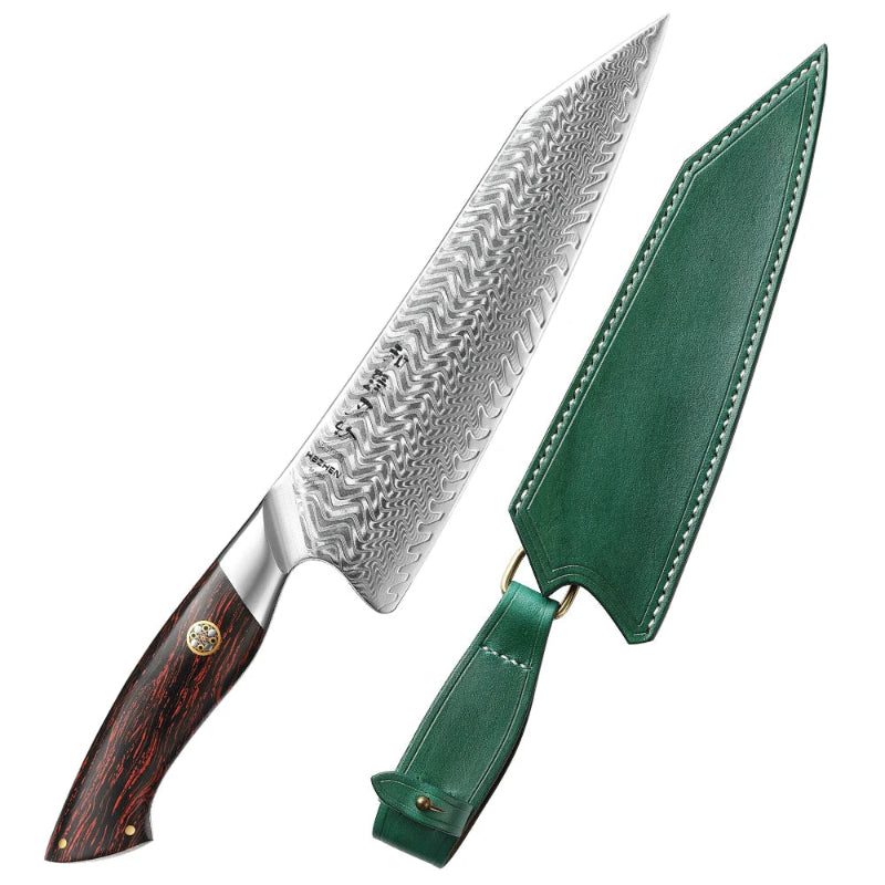 Couteau Damas 512 couches Etui Cuir