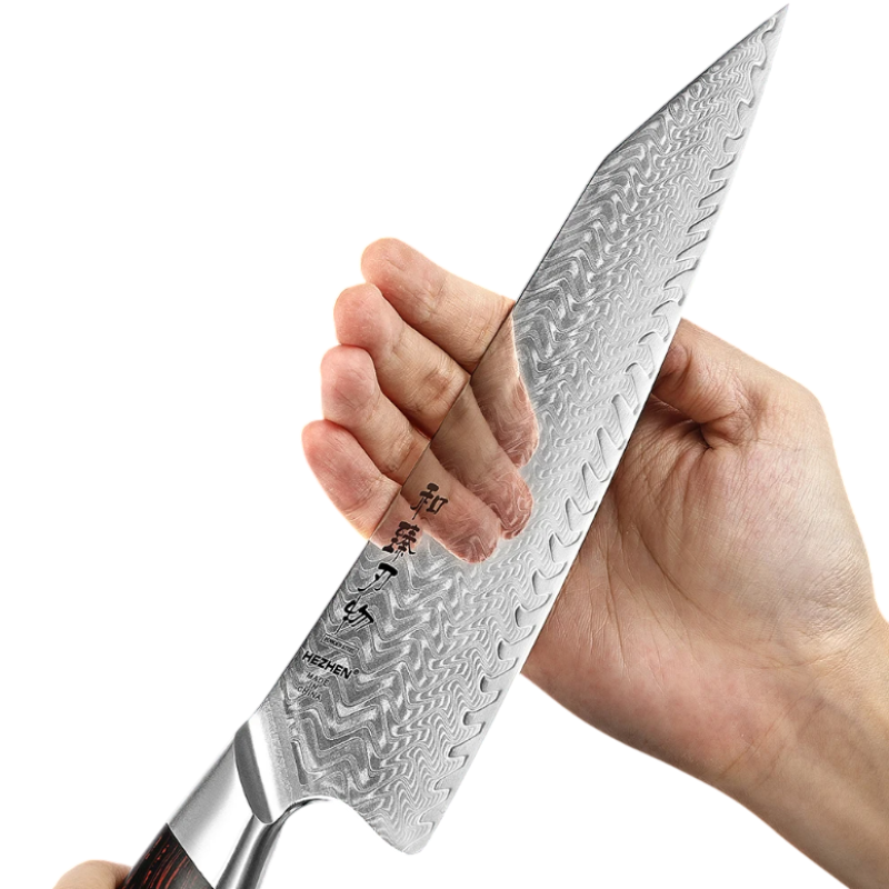 Couteau Damas 512 couches Lame en main