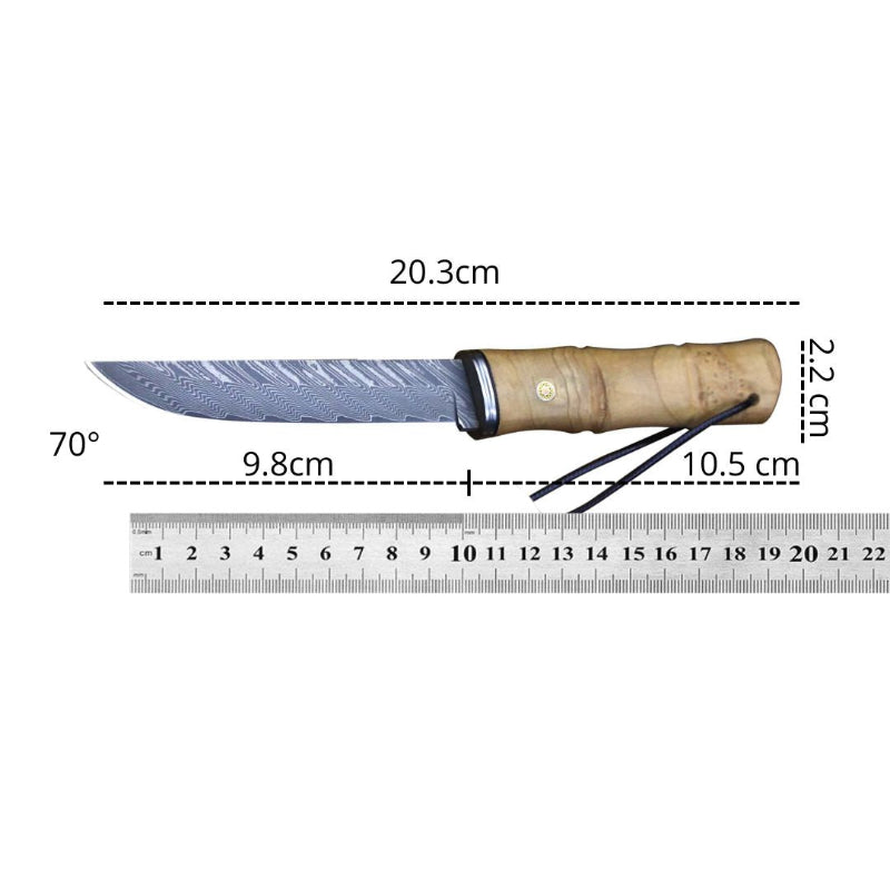 Couteau de Chasse Japonais Damas Dimensions