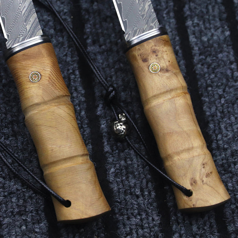 Couteau de Chasse Japonais Damas Manche