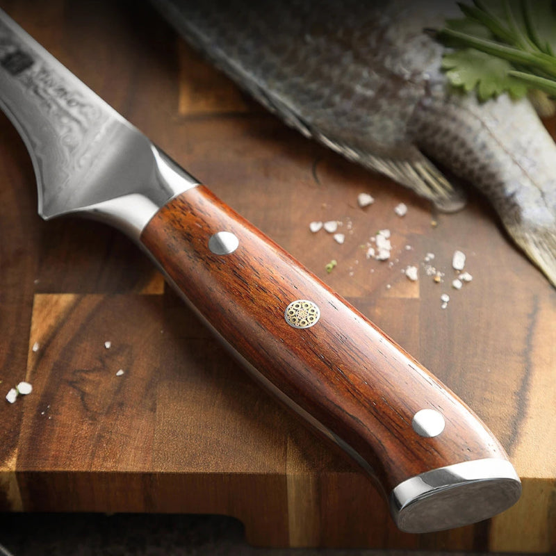 Couteau de Cuisine Tranchant Damas Manche