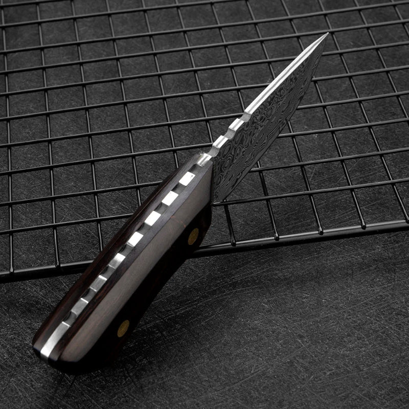 Couteau Droit Damas Vue Manche