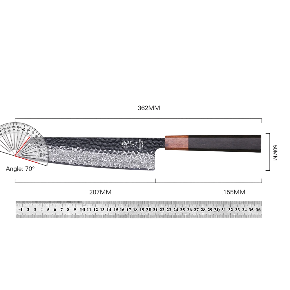 Couteau Forgé en Acier Damas Dimensions
