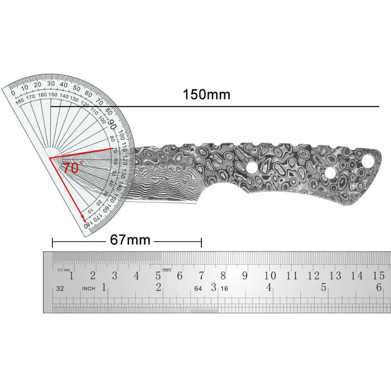 Couteau en Kit Damas Dimensions