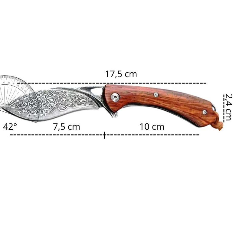 Couteau Kukri Damas Dimensions