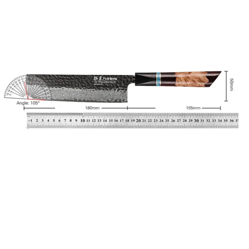 Couteau Nakiri Acier Damas Dimensions