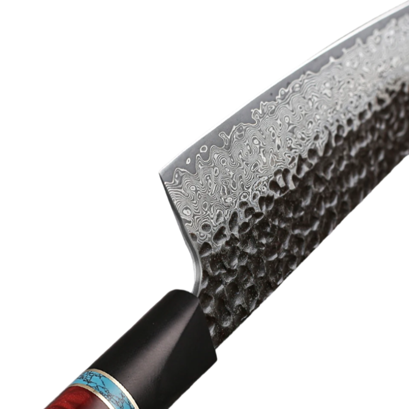 Couteau Nakiri Acier Damas Lame