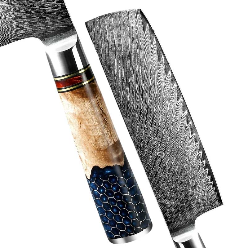 Couteau Nakiri Lame Damas Détails