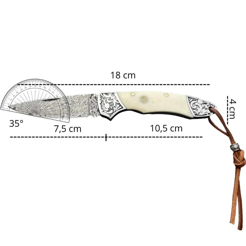 Couteau Pliant Damas Forgé Main Dimensions