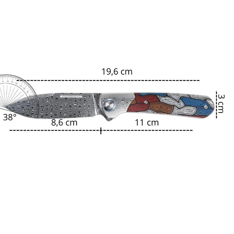 Couteau Pliant Damas Français Dimensions