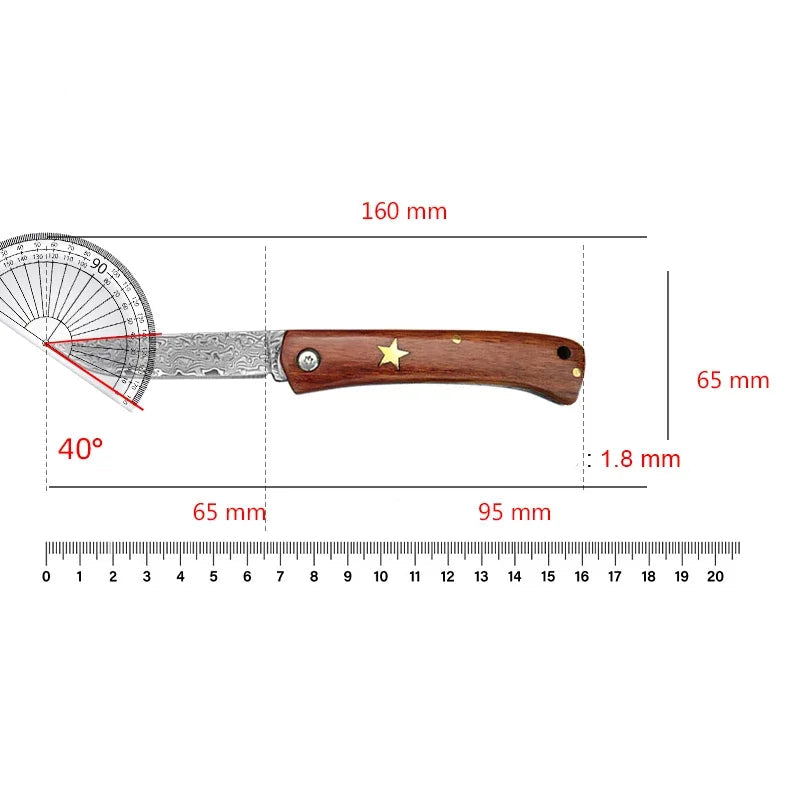Couteau Pliant Damas Pas Cher Dimensions