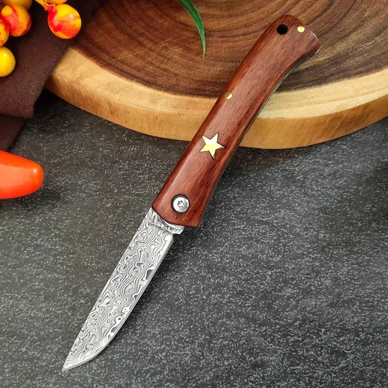 Couteau Pliant Damas Pas Cher sur plateau