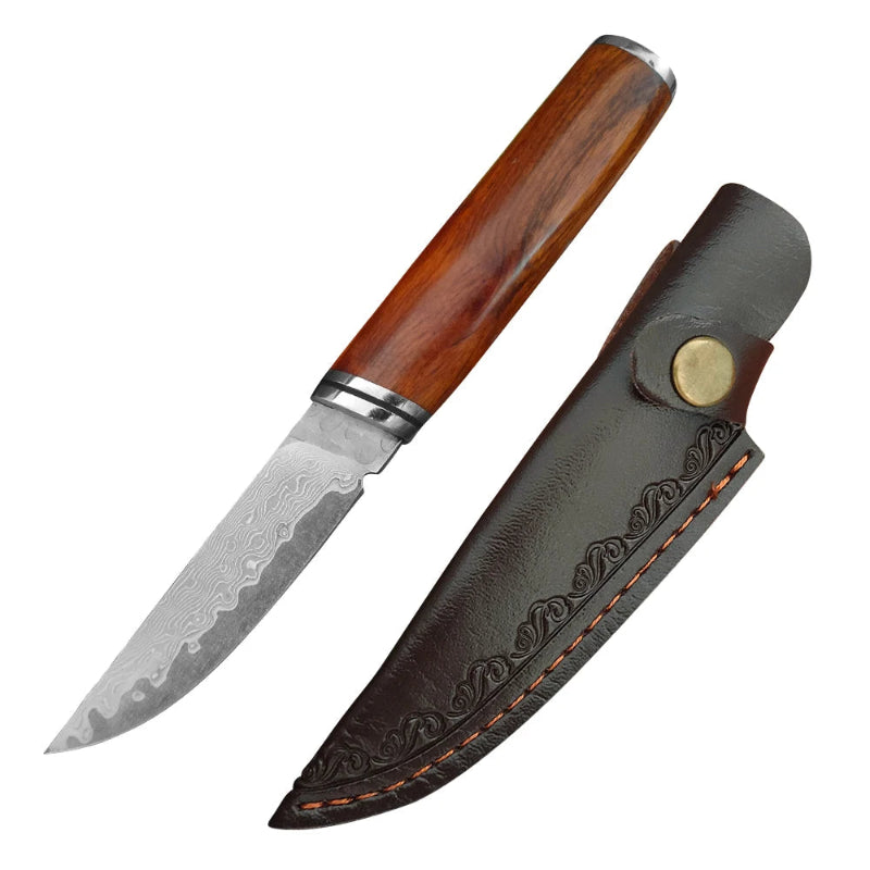 Couteau de Poche Damas Pas Cher Marron