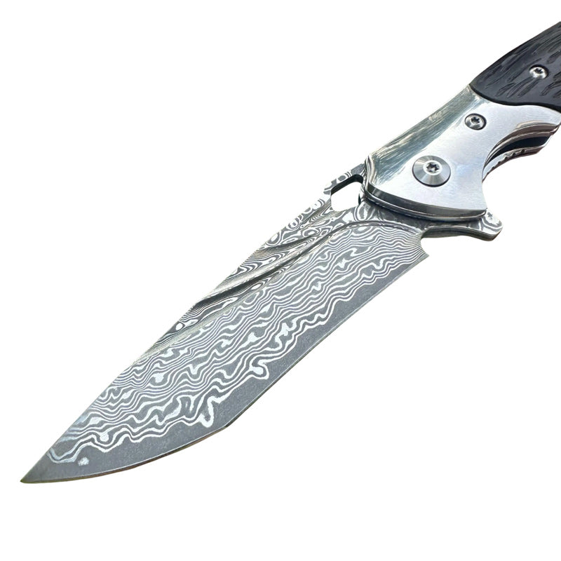 Couteau de Poche Japonais Damas Lame