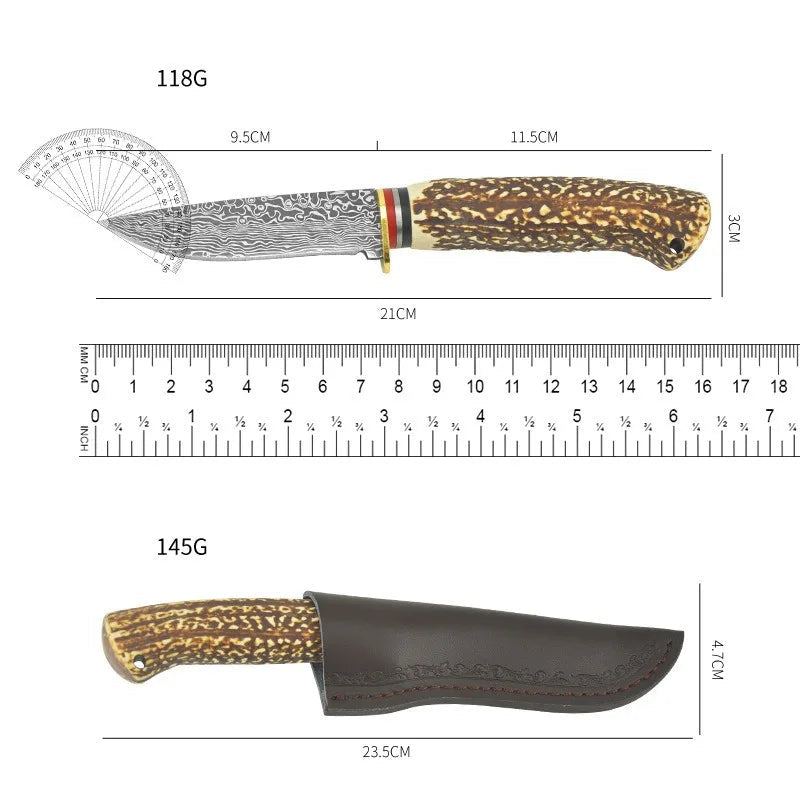Couteau de Poche Lame Damas Dimensions