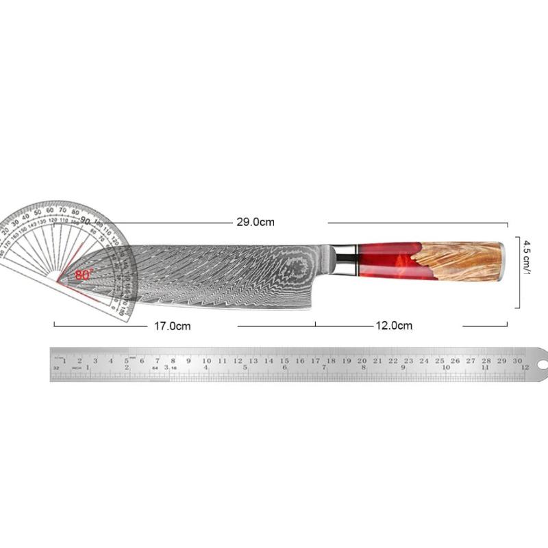 Couteau Santoku en Acier Damas dimensions