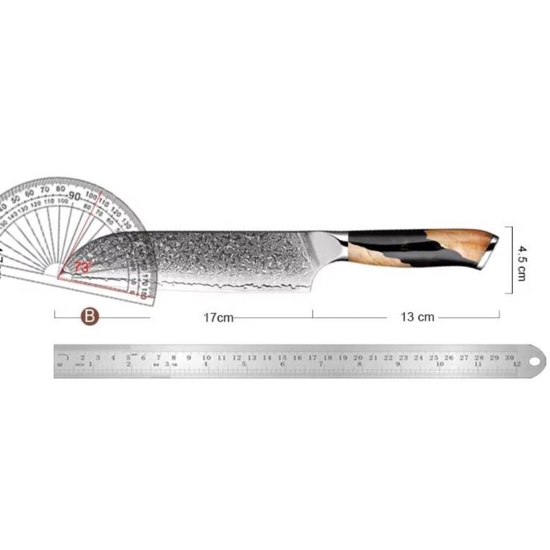 Couteau Santoku Japonais Acier Damas Dimensions