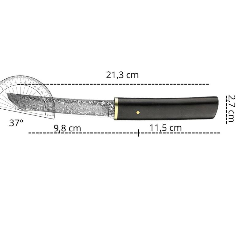 Couteau Tanto Japonais Acier Damas Dimensions