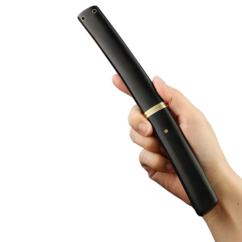 Couteau Tanto Japonais Acier Damas Fourreau en main