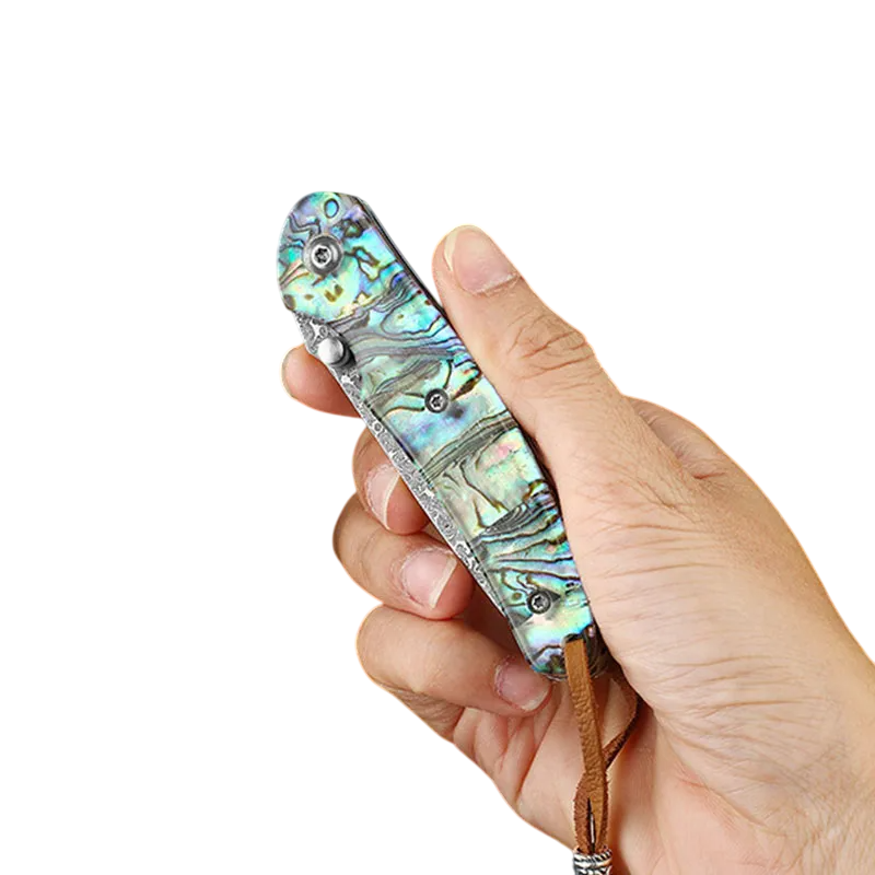 Vrai Couteau Damas Fermé en Main