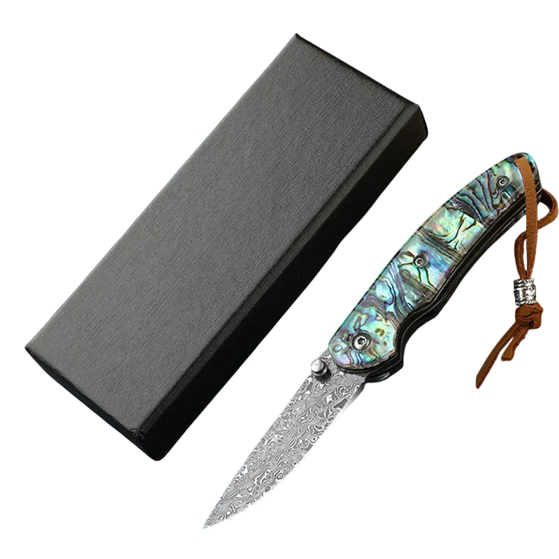 Vrai Couteau Damas avec sa boîte